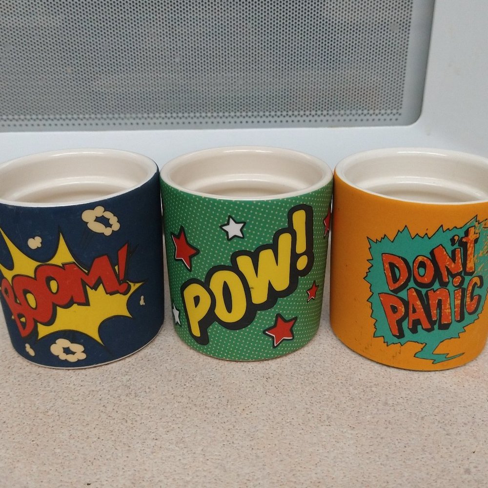 Superheroes style Ceramic 2-in container holder for plants candles pens makeup